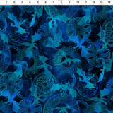 Blue Fury Dragons in Flight - Fabric by the Yard - Lake Wind Studio