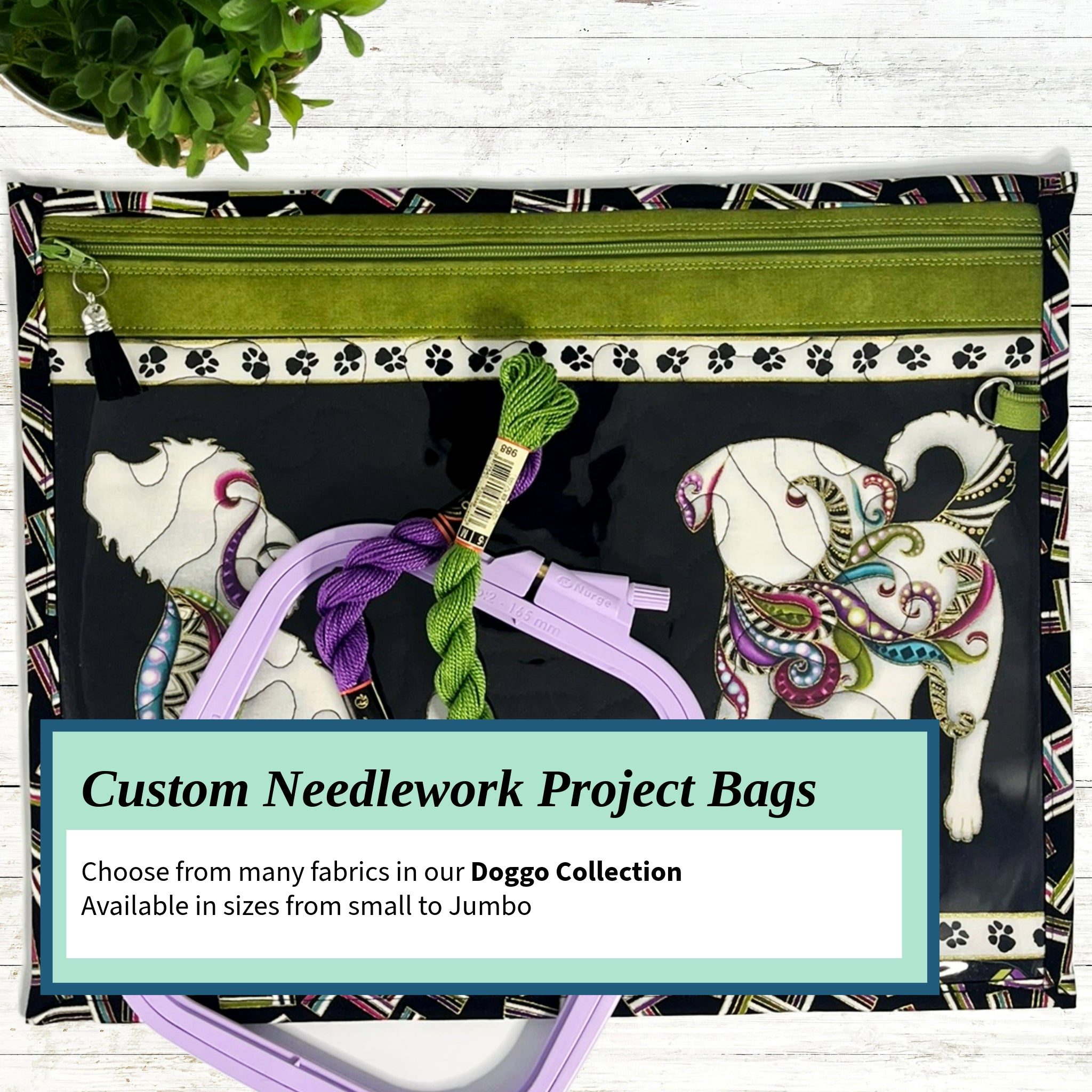 Cross Stitch Project Bag - Dog Collection - Lake Wind Studio