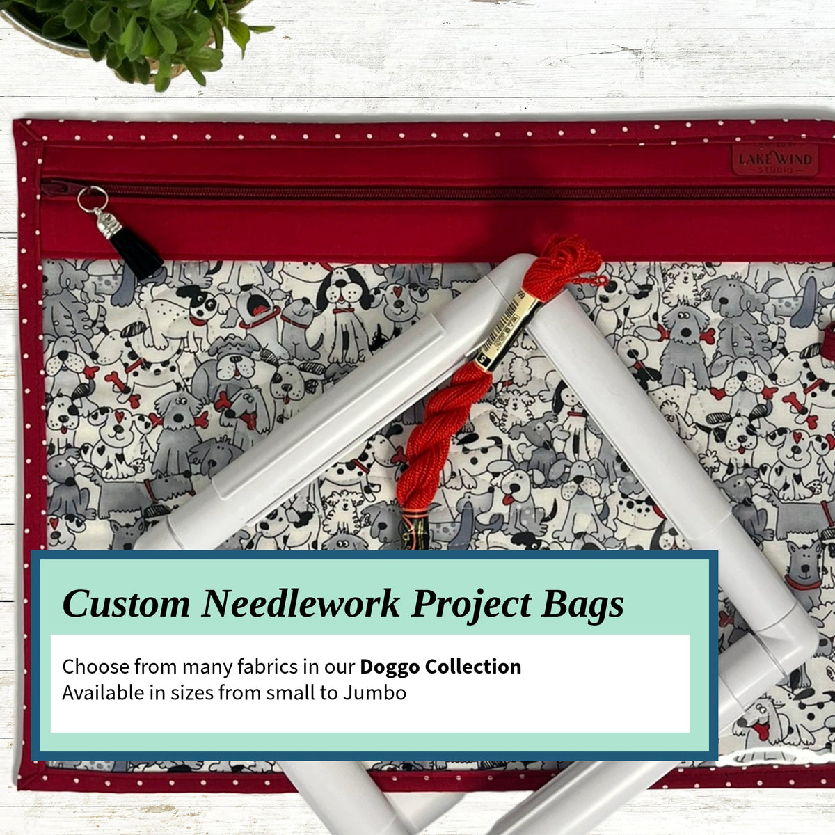 Cross Stitch Project Bag - Dog Collection - Lake Wind Studio