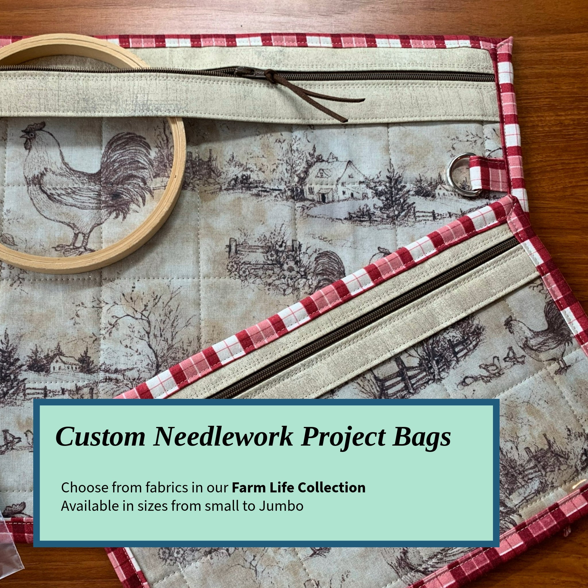 Cross Stitch Project Bag - Farm Life Collection - Lake Wind Studio