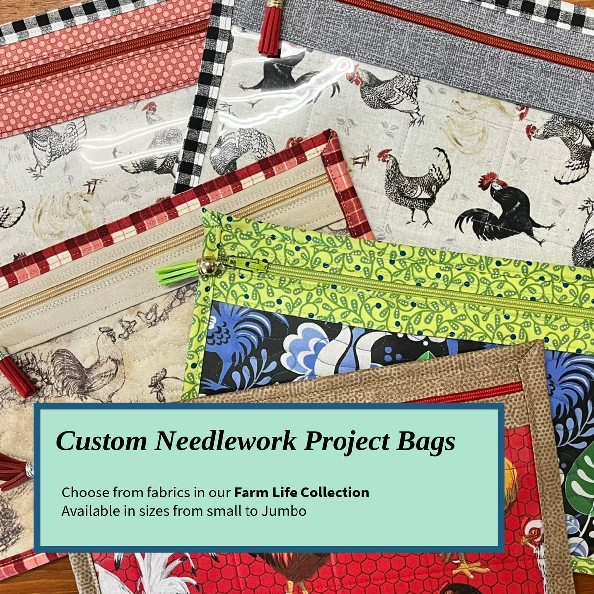 Cross Stitch Project Bag - Farm Life Collection - Lake Wind Studio