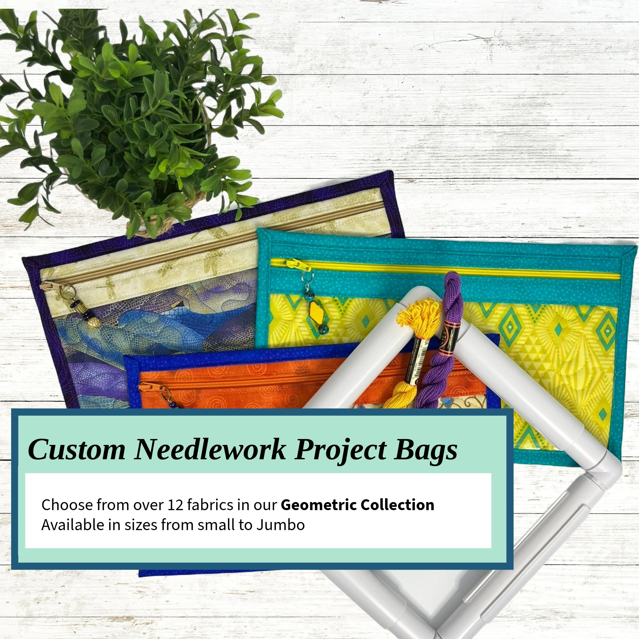 Cross Stitch Project Bag - Geometric Collection - Lake Wind Studio