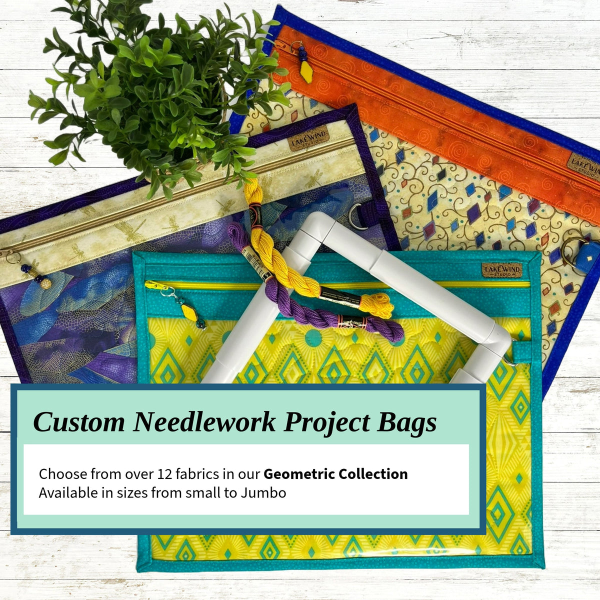Cross Stitch Project Bag - Geometric Collection - Lake Wind Studio