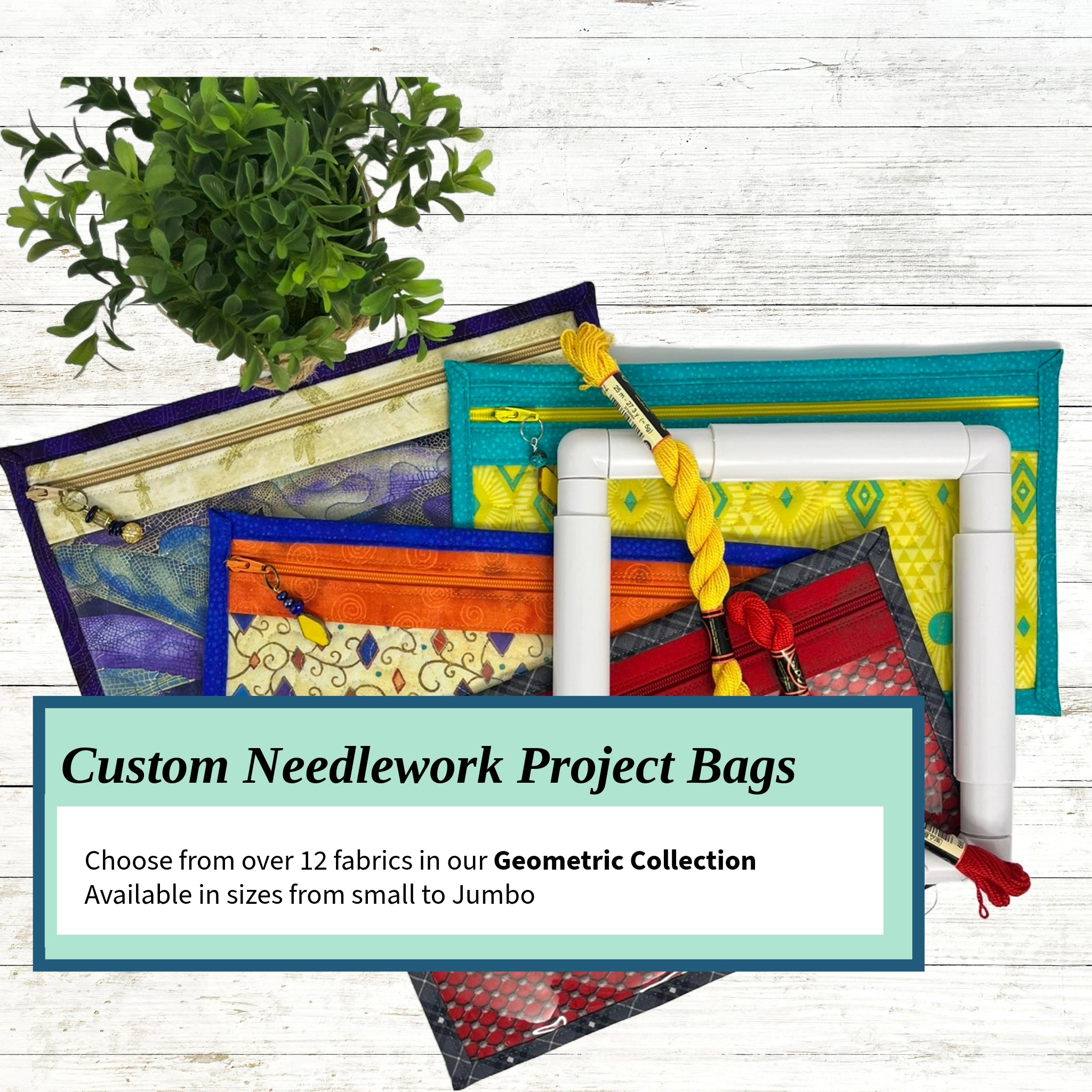Cross Stitch Project Bag - Geometric Collection - Lake Wind Studio