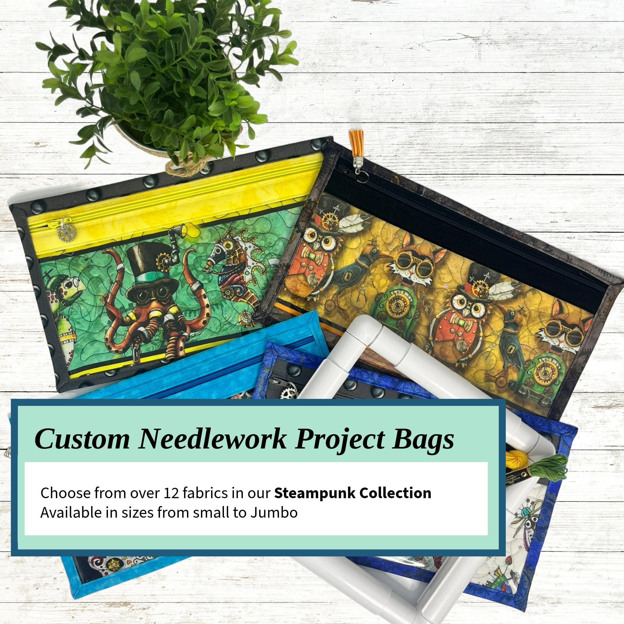 Cross Stitch Project Bag - Steampunk Collection - Lake Wind Studio