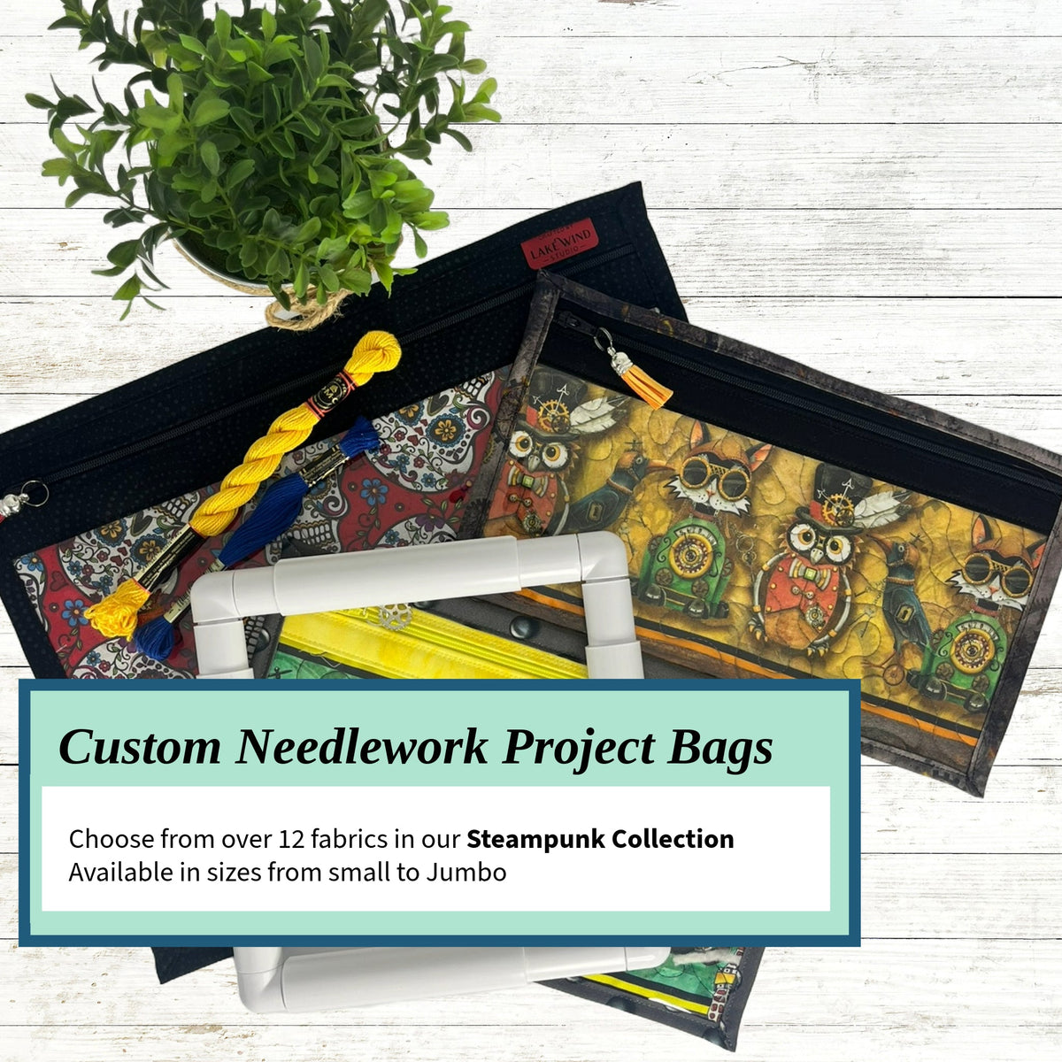 Cross Stitch Project Bag - Steampunk Collection - Lake Wind Studio