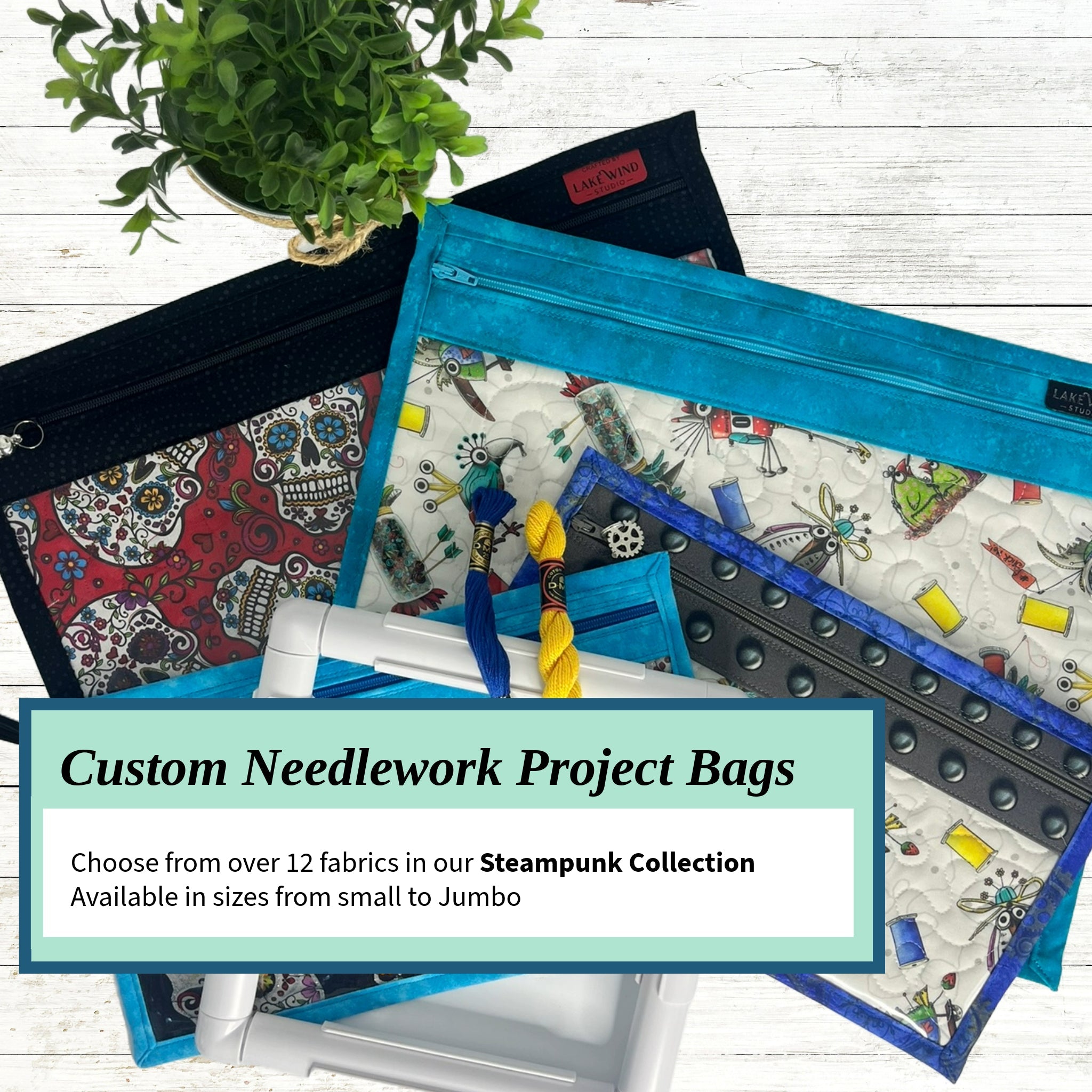 Cross Stitch Project Bag - Steampunk Collection - Lake Wind Studio