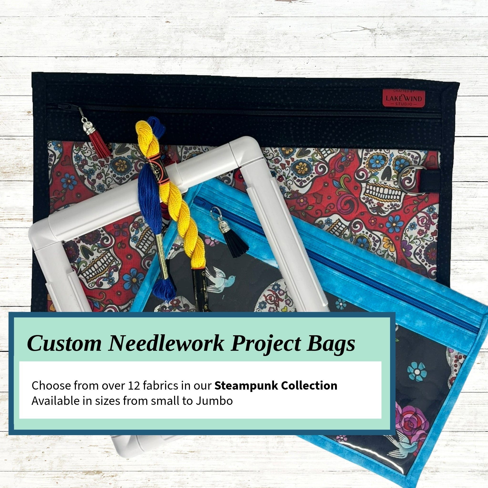 Cross Stitch Project Bag - Steampunk Collection - Lake Wind Studio