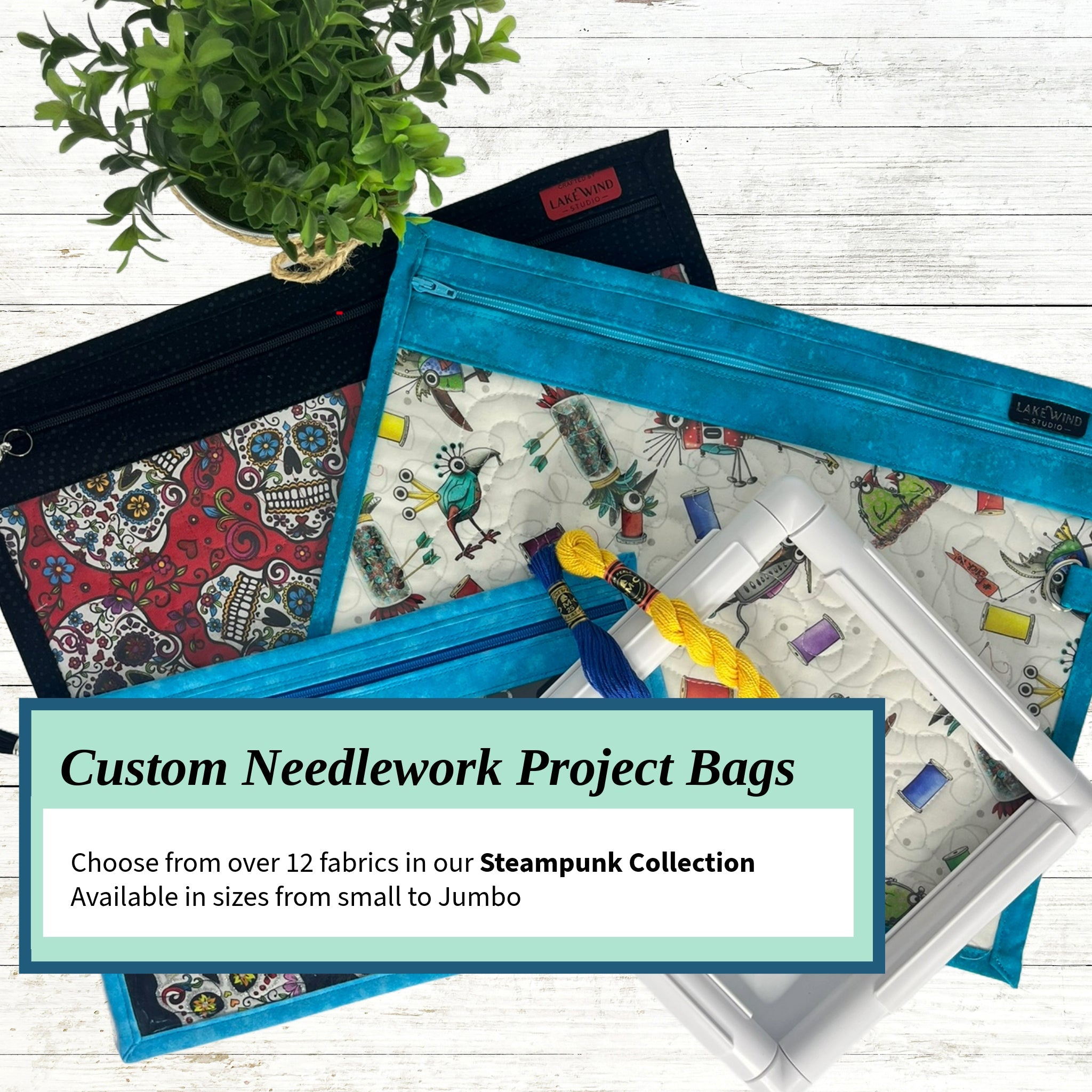 Cross Stitch Project Bag - Steampunk Collection - Lake Wind Studio