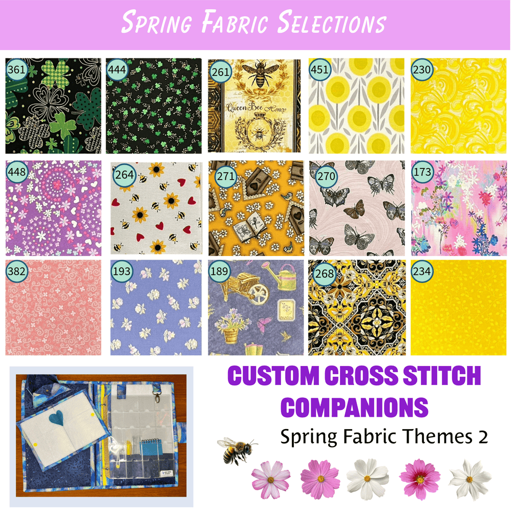 Custom Cross Stitch Companion - Spring Fabric Patterns - Lake Wind Studio
