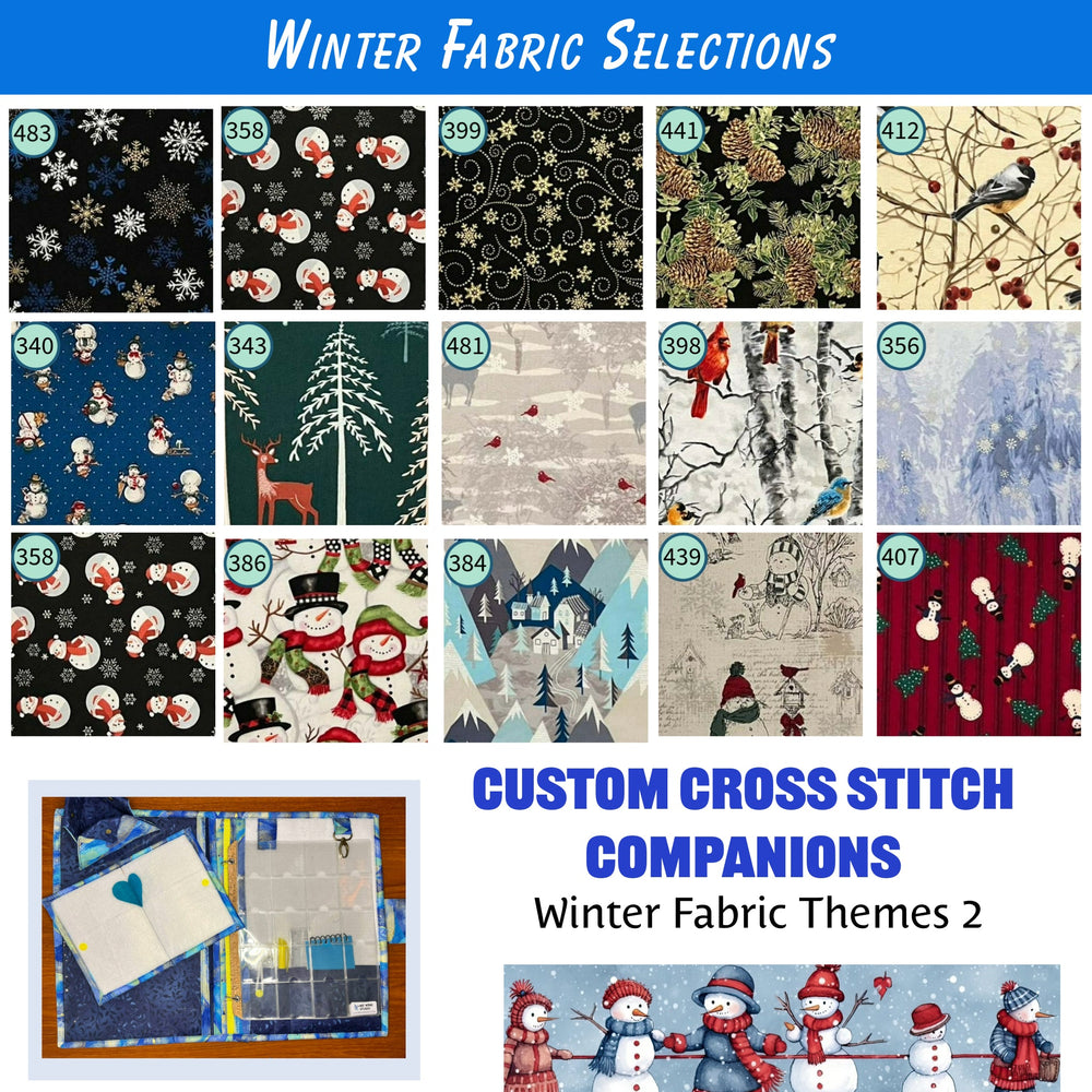 Custom Cross Stitch Companion - Winter Themed Fabrics - Lake Wind Studio