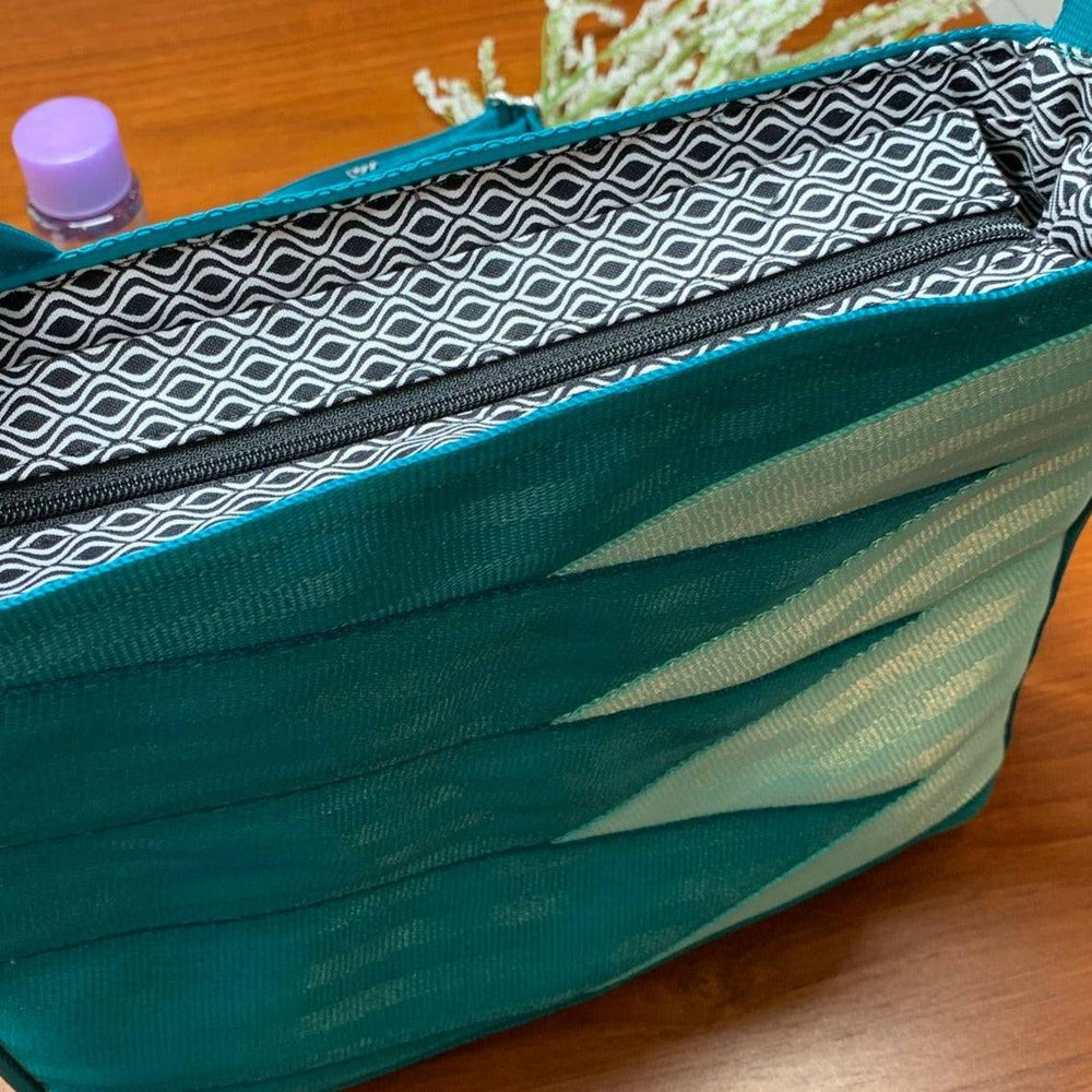 Custom Crossbody Seatbelt Bag - Tropical Teal & Aqua - Lake Wind Studio