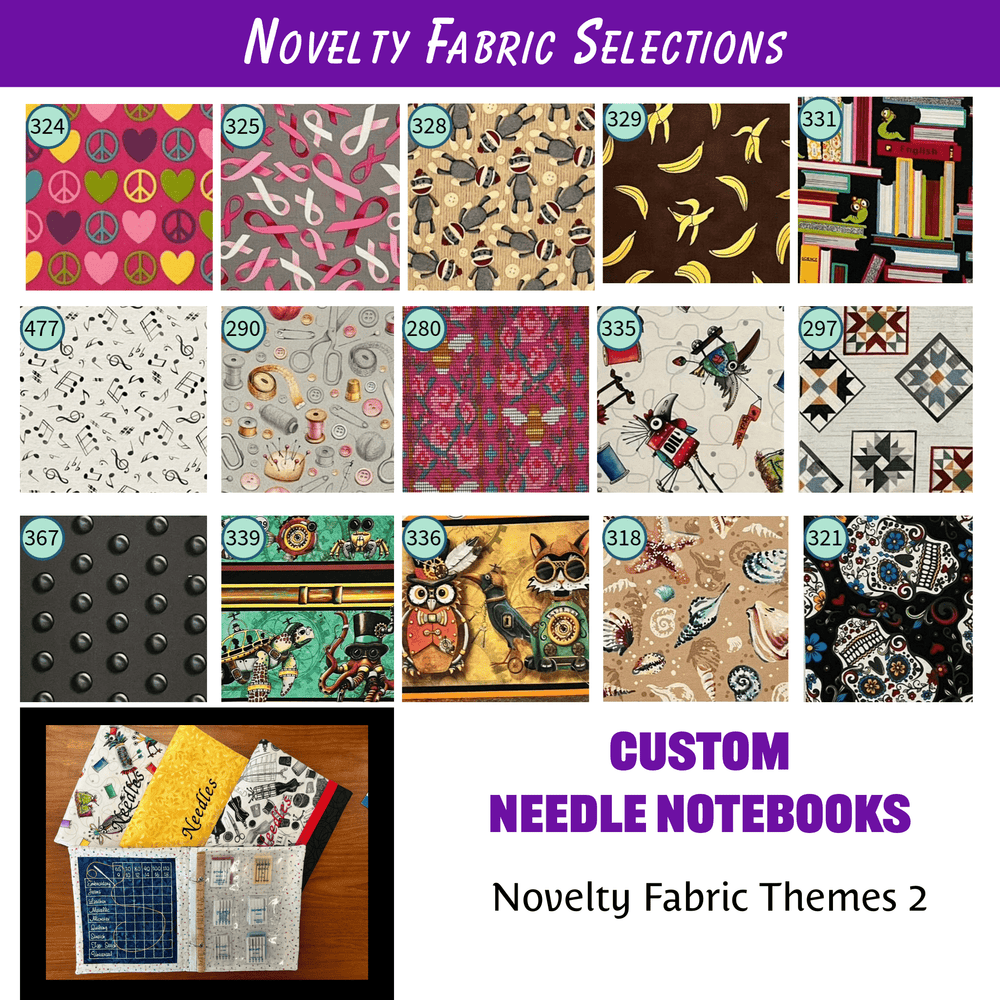 Custom Needle Notebook & Keeper - Novelty Fabric Selections - Lake Wind Studio