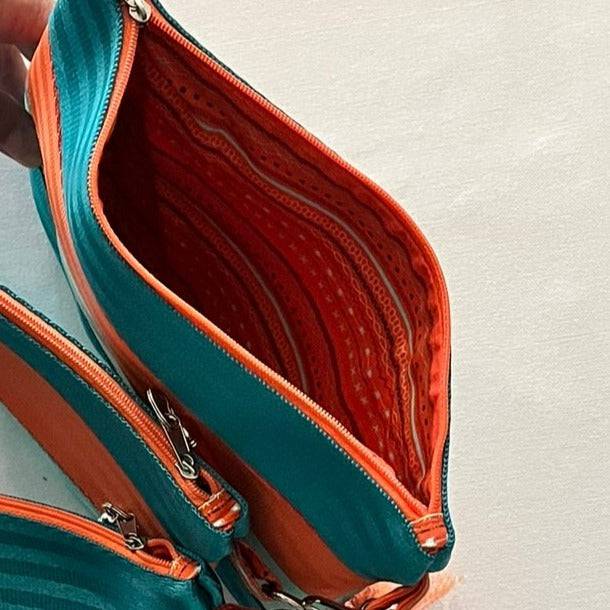 Custom Pouch Trio Set - Teal, Aqua, OJ - Lake Wind Studio