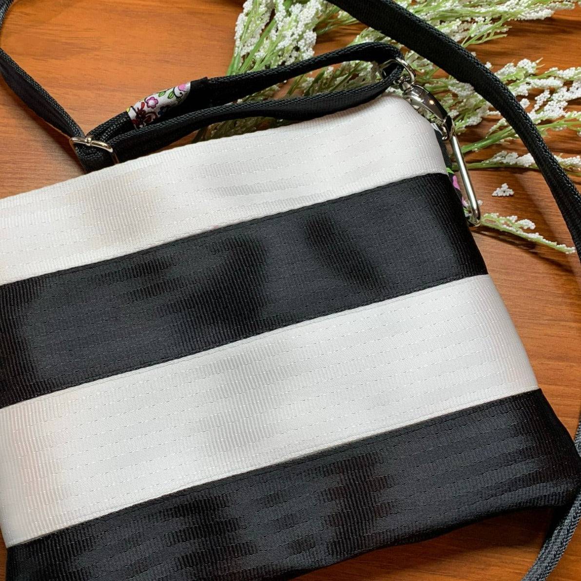 Custom Seatbelt Crossbody Slim Bag - Black & Cloud - Lake Wind Studio