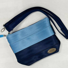 Custom Seatbelt Crossbody Slim Bag - Navy & Sky - Quickship - Lake Wind Studio