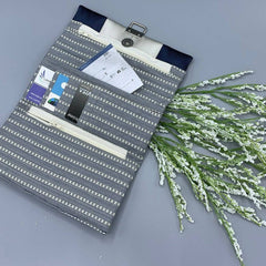 Custom Seatbelt Ladies Wallet - Navy & Silver - Lake Wind Studio