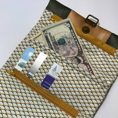 Custom Seatbelt Ladies Wallet - Olive & Rust - Lake Wind Studio