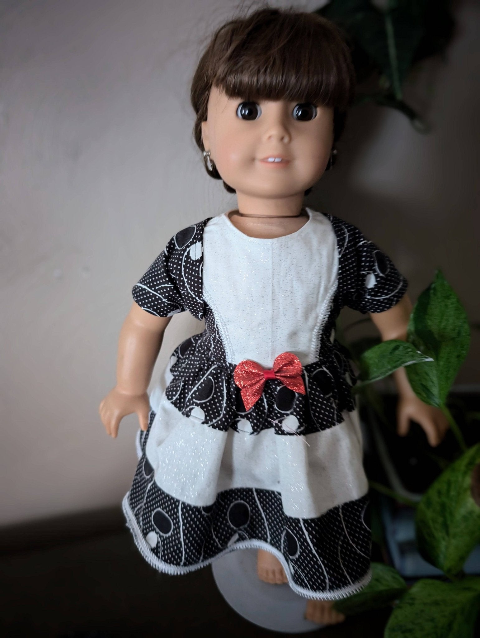 Doll Clothes for 18 inch Dolls - Dress Ensemble Black and White - Lake Wind Studio