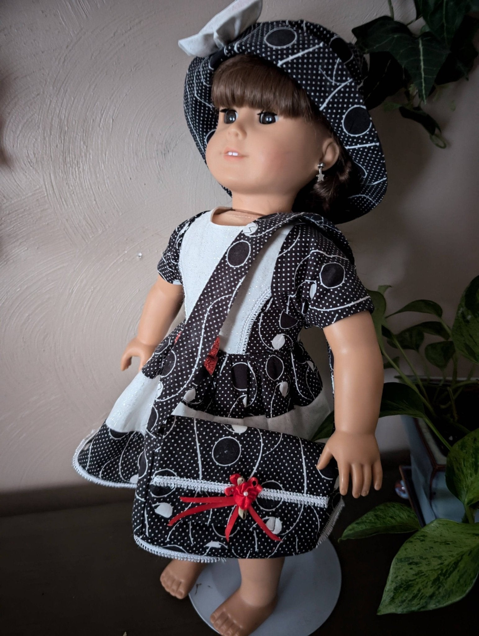 Doll Clothes for 18 inch Dolls - Dress Ensemble Black and White - Lake Wind Studio