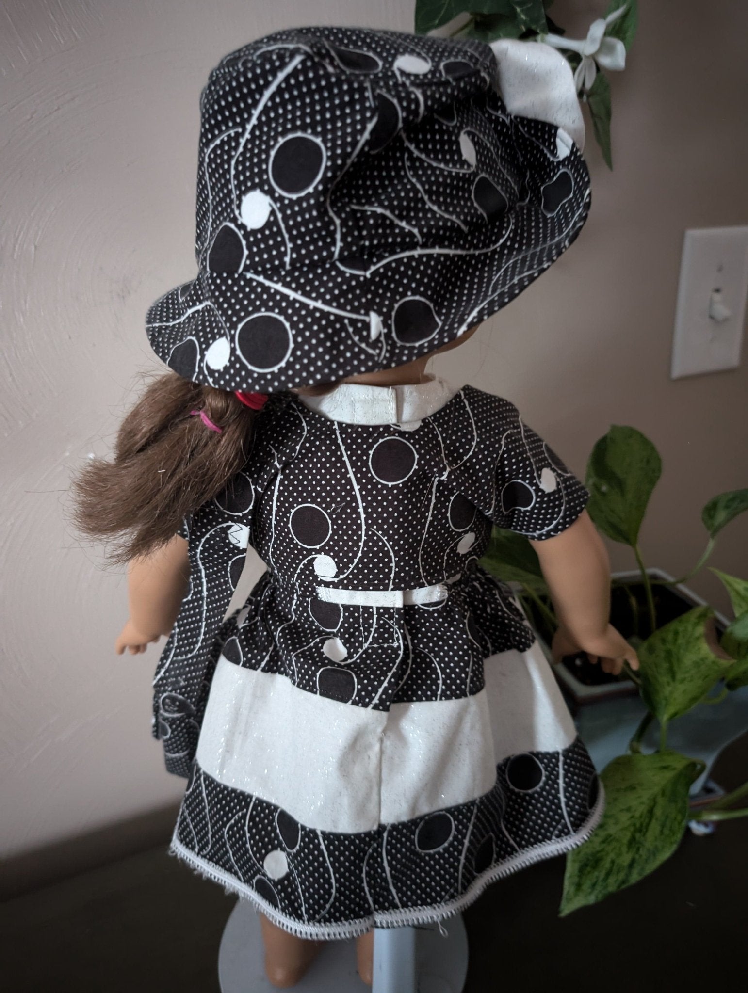 Doll Clothes for 18 inch Dolls - Dress Ensemble Black and White - Lake Wind Studio