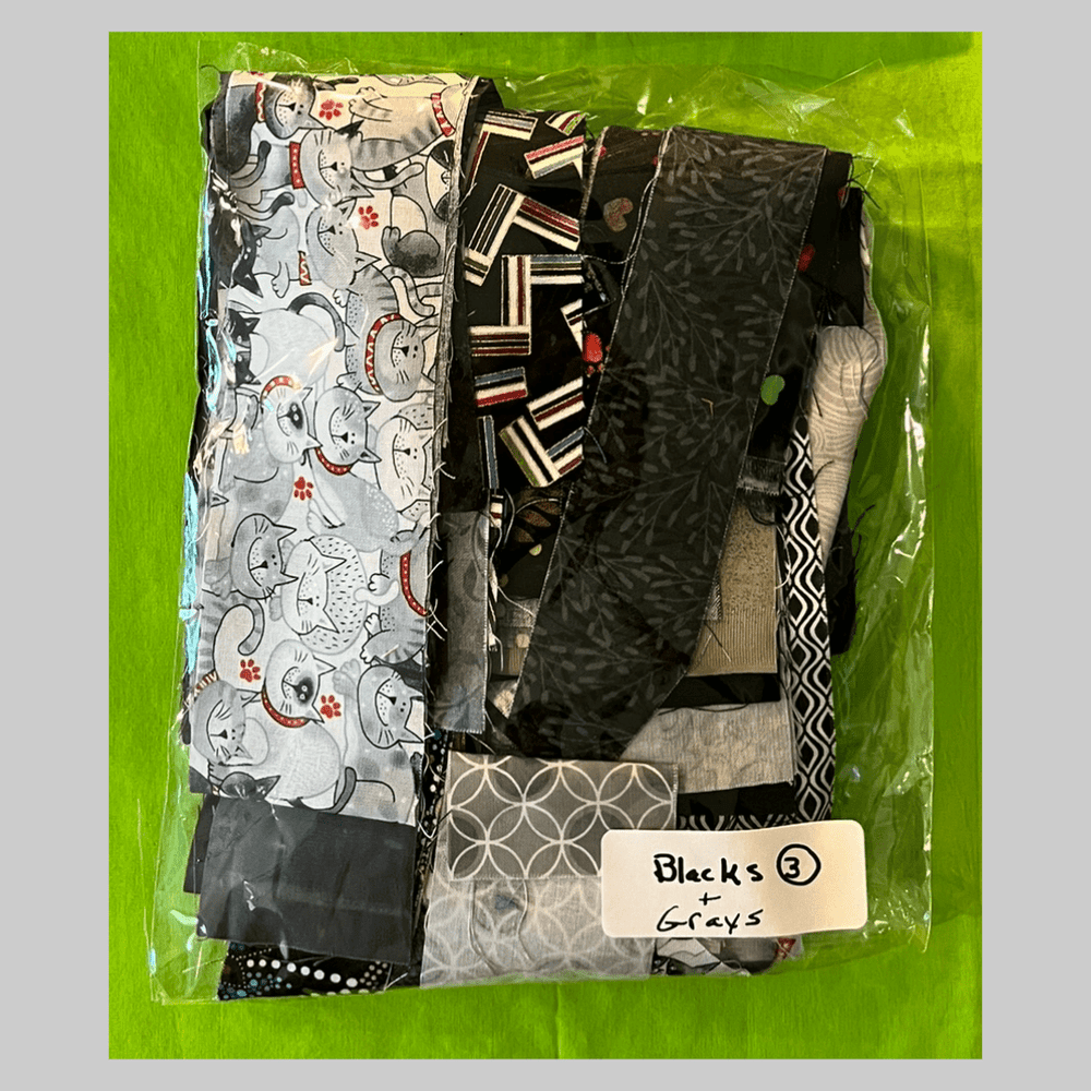 Fabric Scrap Bag - Black - Lake Wind Studio