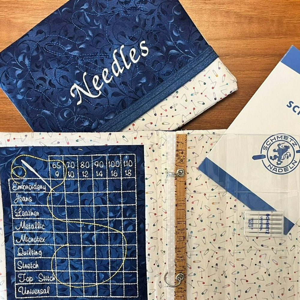 Needle Notebook & Keeper - Navy Climbing Vines - Lake Wind Studio
