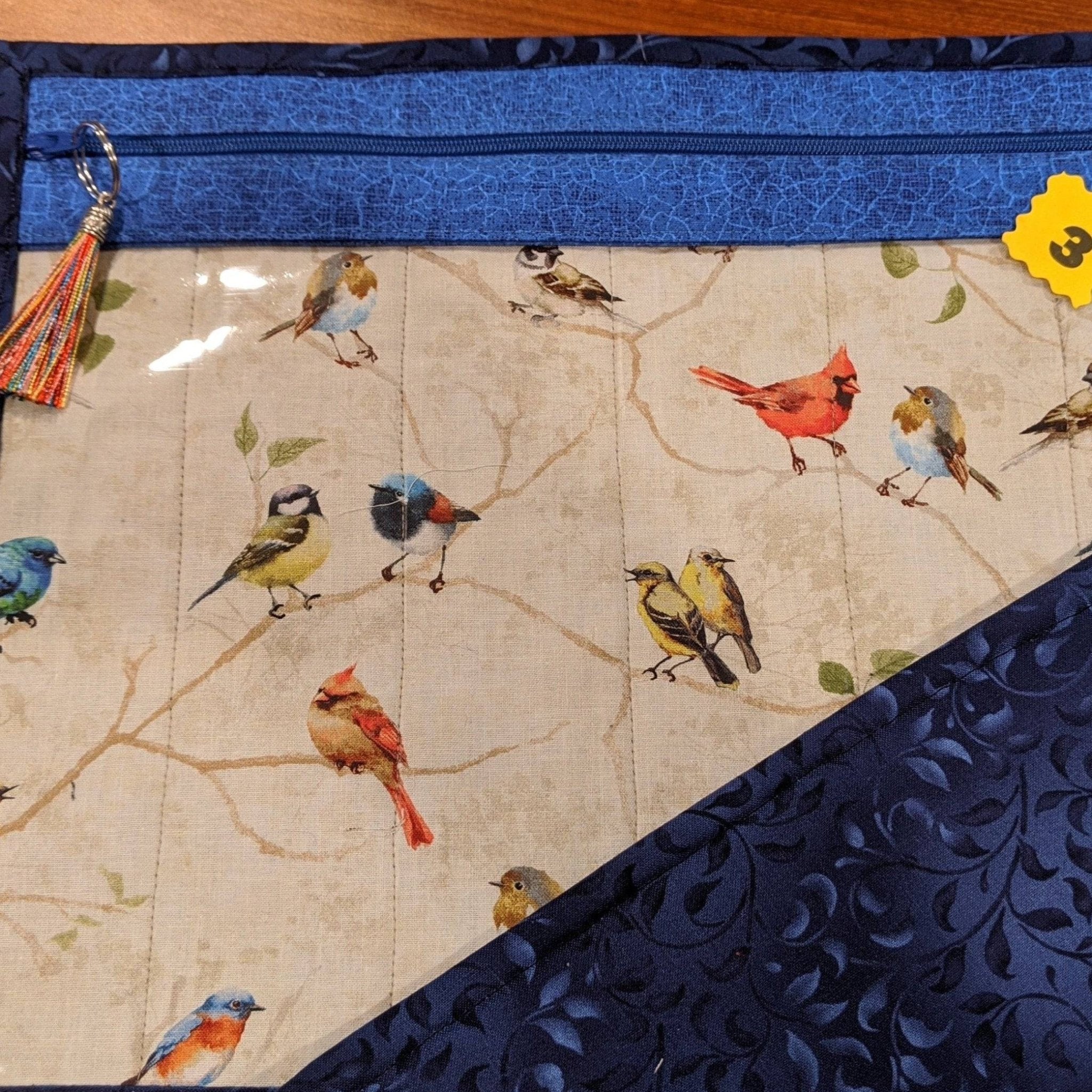 Project Bag - Birds on Blue - Lake Wind Studio