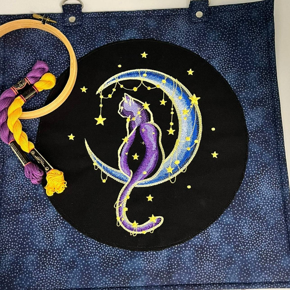 Project Bag - Cat on Moon - Lake Wind Studio