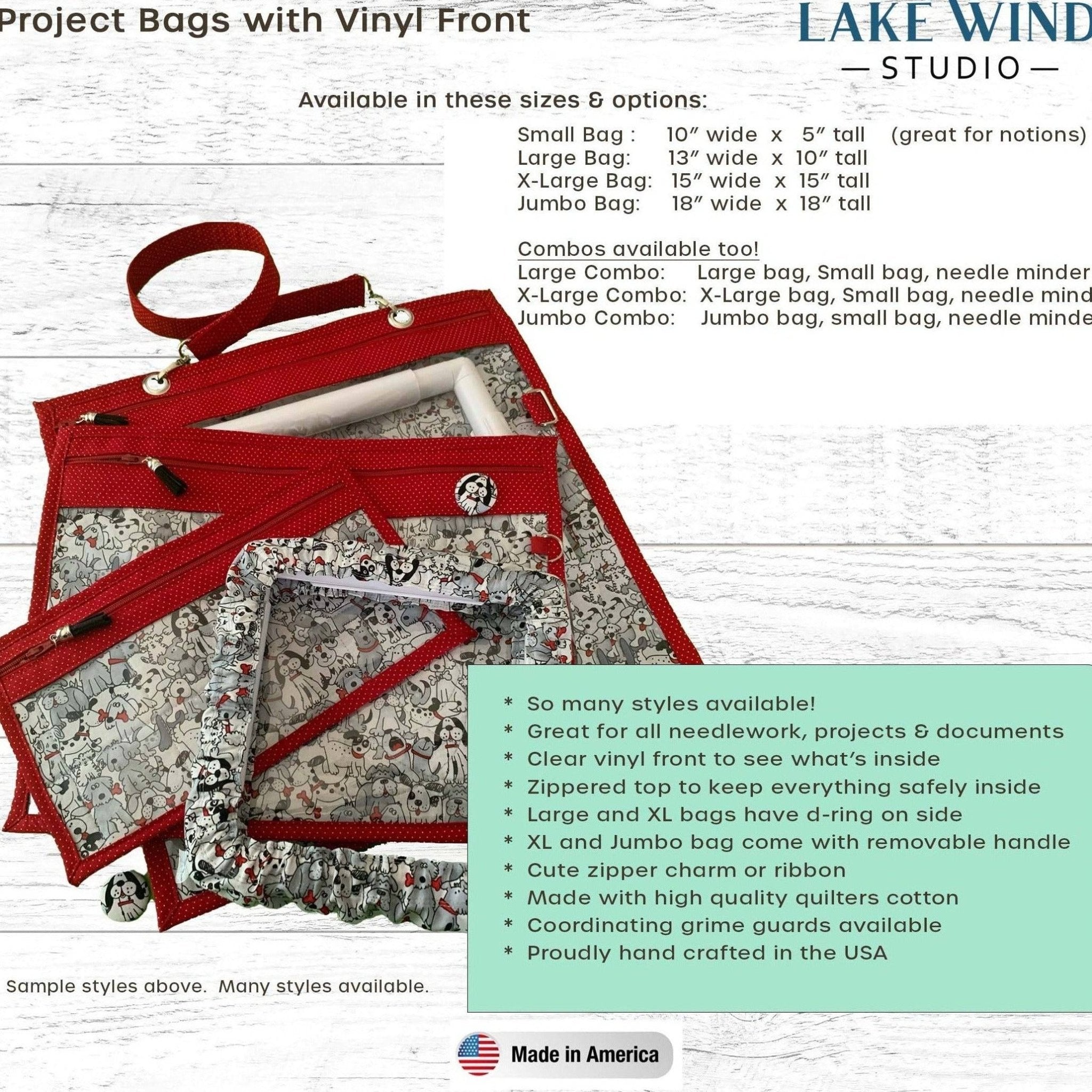 Project Bag - Cat on Moon - Lake Wind Studio