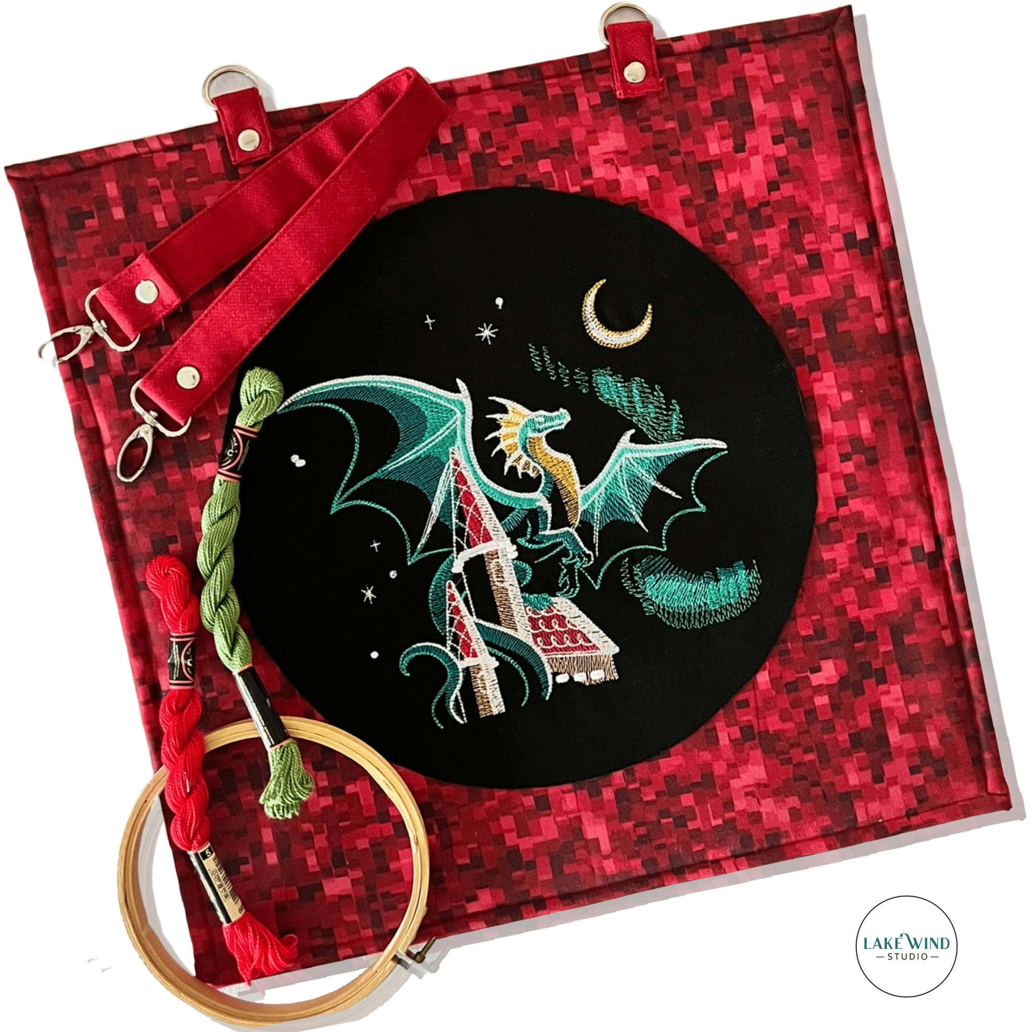 Project Bag - Dragon & Gingerbread Castle - Lake Wind Studio