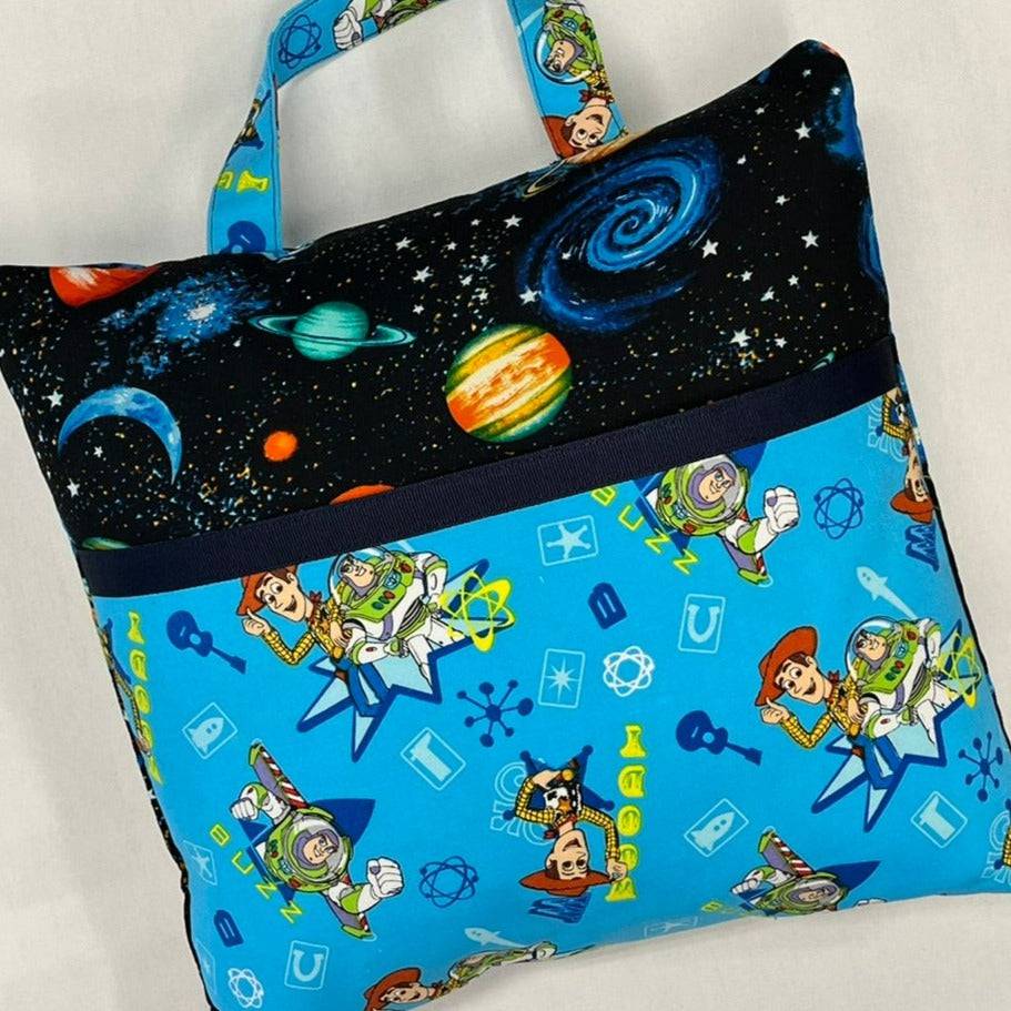 Reading Pillow - Travel Pocket Pillow - Space Rocket - Lake Wind Studio