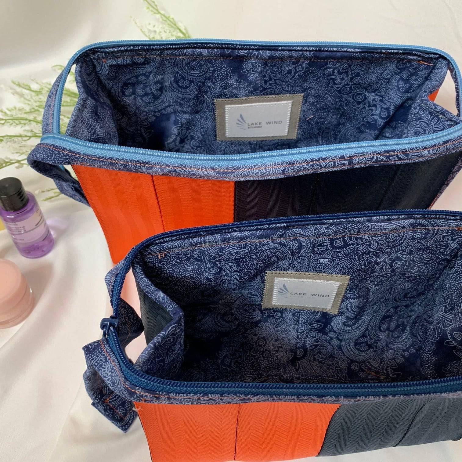 Custom Cosmetic Seatbelt Bags Gift Set - OJ & Navy