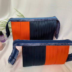 Custom Cosmetic Seatbelt Bags Gift Set - OJ & Navy