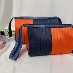 Custom Cosmetic Seatbelt Bags Gift Set - OJ & Navy