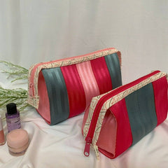 Custom Cosmetic Seatbelt Bags Gift Set - The Pinks & Dark Gray