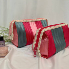 Custom Cosmetic Seatbelt Bags Gift Set - The Pinks & Dark Gray