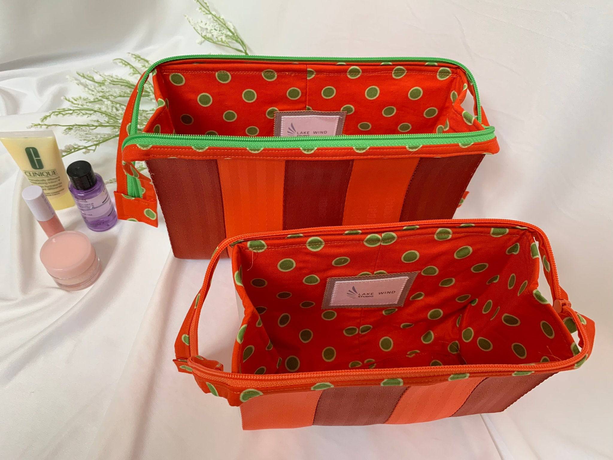 Seatbelt Cosmetic Bags Gift Set, Makeup Bags Set, Bridesmaid Gifts, Gift for Moms, Quick Ship - Lake Wind Studio