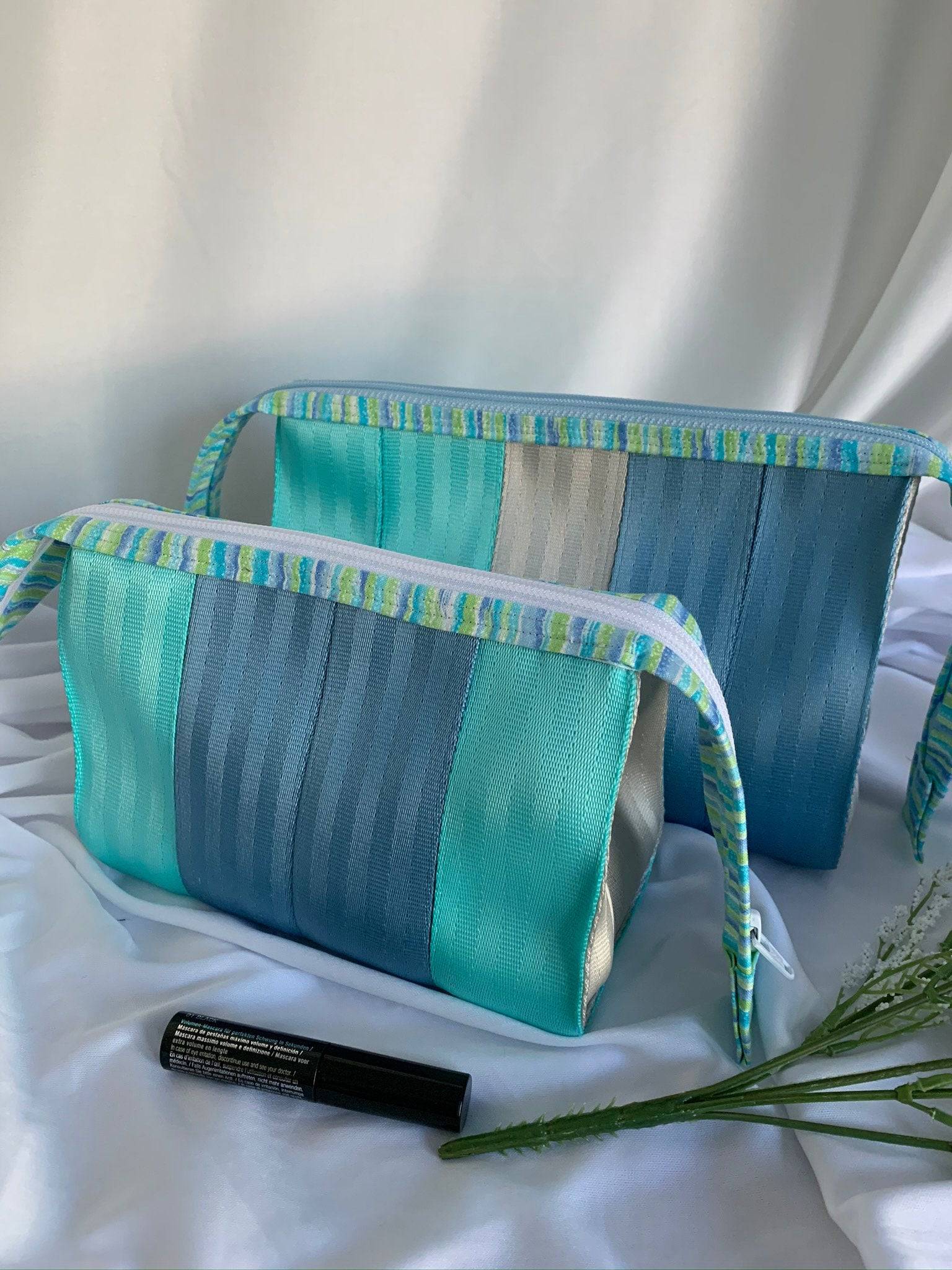 Seatbelt Cosmetic Bags Gift Set, Makeup Bags Set, Bridesmaid Gifts, Gift for Moms, Quick Ship - Lake Wind Studio