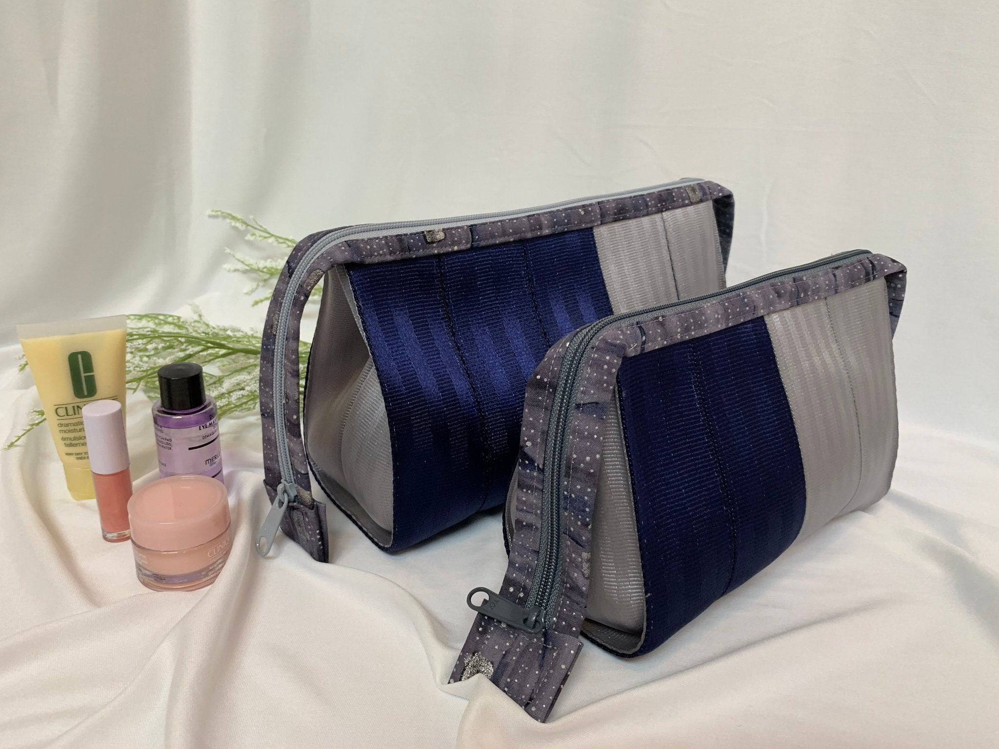 Seatbelt Cosmetic Bags Gift Set, Makeup Bags Set, Bridesmaid Gifts, Gift for Moms, Quick Ship - Lake Wind Studio